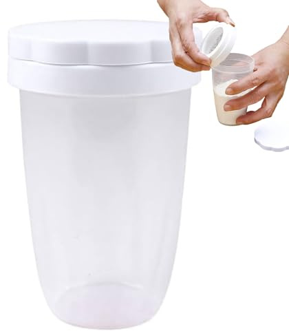 Puderzuckerstreuer & Zimtsh´ – PP 7 x 11,4 cm feinmaschiger Sieb-Staubwedel mit Deckel für Mehl, , Backpulver, Maisstärke & Pòwdered Sùgar | Edelstahl Bàking Spender für Küche & Backen