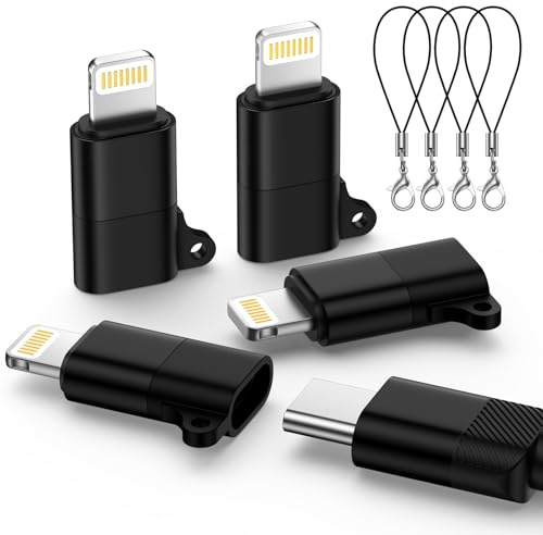 kigpozi 3 Pack USB C to Lightening Adapter, Male to USB Type C Female Cable Adapter Connecter, Fast Charging Data Sync Converter, Not for Audio/OTG (Black)
