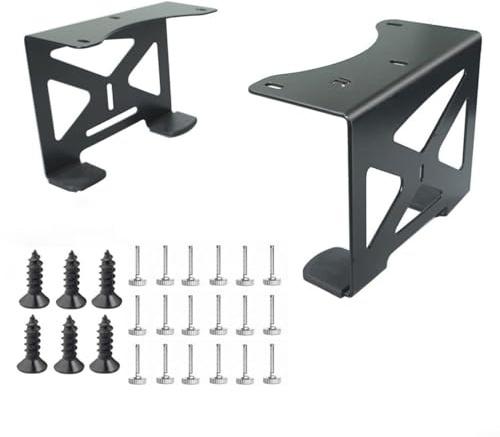 Support de rangement en métal sous le bureau pour console PS5, gain de place, support robuste en acier au carbone avec protection en silicone et flux d'air optimisé pour bureaux de jeu