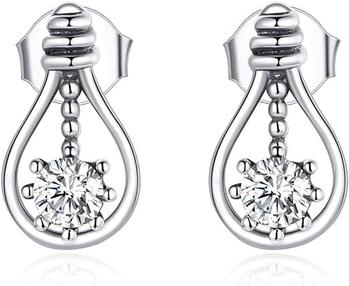 smycken Smycken, s silver liten glödlampa diamantörhängen 925 solid kreativt temperament halsband