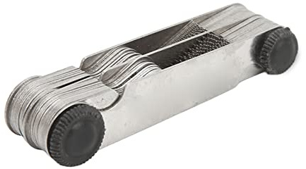 Calibrador de roscas para guitarras, metal, métrico e imperial, herramienta de medición de paso de rosca de 55 y 60 grados, comprobador de roscas con doble escala para reparación