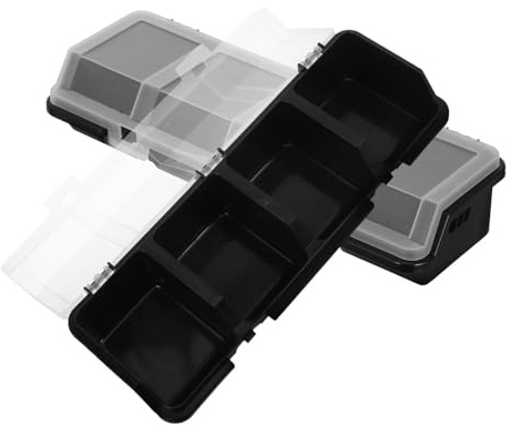 ORFOFE Scatole Portaoggetti in Plastica 2 Pezzi con Coperchio Trasparente e Scomparti Multipli, Organizer per Viti e Ferramenta, per Garage e Ufficio