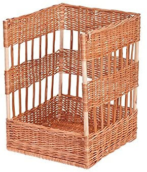e-wicker24 Chariot à pain, panier à baguettes, panier boulangerie, plateau, panier de vente, panier en osier 45 x 45 x 60 cm