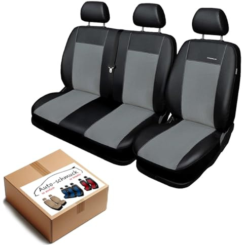 Jumper Sitzbezüge nach Maß Autoplanen perfekte Passform Schonbezüge Sitzschoner Velour + Strickpolster ®Auto-schmuck (Premium Jumper II grau)