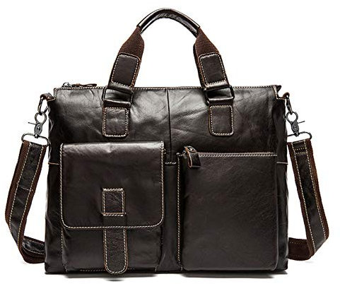 Herren Laptoptasche Arbeitstasche Handtasche, Herren Aktentasche Büro-Laptop-Tasche echtes Leder-Handtasche Umhängetasche Reisen Arbeit Satchel Business Messenger Schultertasche Laptop Businesstasche