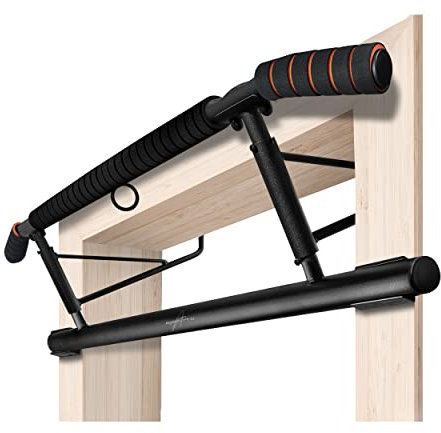 AthleticPro - Klimmzugstange Türrahmen -Wandmontage- Stark belastbare Pull up bar [bis 200 KG]- Türreck ohne Aufbau - 20 cm höher im Rahmen - Auch für Dips&Push Ups