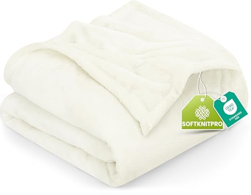 Utopia Bedding Fleece Blanket King Size Ivory 300GSM Luxury Fuzzy Soft Anti-Static Microfiber Bed Blanket (90x102 Inch)
