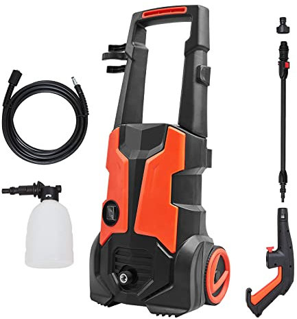 LEMROE High Pressure Washer with Adjustable Power Control Portable Jet Washer for Patio and Car, High Pressure Pipe 5m, Max. Flow Rate 7.5L/min