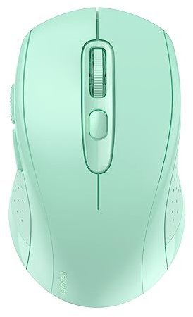 TECKNET Bluetooth Maus, 4000 DPI Maus Kabellos (Tri-Mode: BT 5.0/3.0+2.4GHz) Funkmaus mit USB-Empfänger, Ergonomische Tragbare Mouse Bluetooth für Laptop PC Computer, Mac OS, Android, Windows, Grün