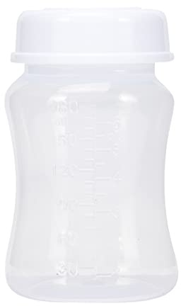 Hohopeti Biberons de Conservation Lait Maternel à Large 4 Pièces – Récipients Plastiques Gradués Étanches 180 Ml pour Allaitement Stockage de Lait Jus Eau Maison Travail Déplacement