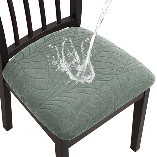 Fuloon Fundas Sillas, Pack de 6 Fundas Sillas Ajustables Impermeable,Fundas para Sillas de Comedor ​​Fácil de Instalar​​ Super Suave Lavables