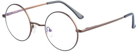 LJCZKA Occhiali Anti Luce Blu Rotondi per Donna Uomo, Occhiali da Computer Luce Blu in Metallo Anti Affaticamento Antiriflesso Unisex