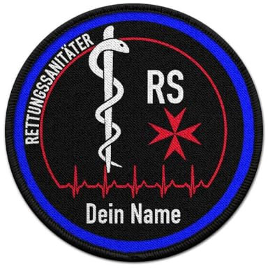 Copytec Patch RS Personalisiert Rettungssanitäter Amalfikreuz Abzeichen Medical #40377