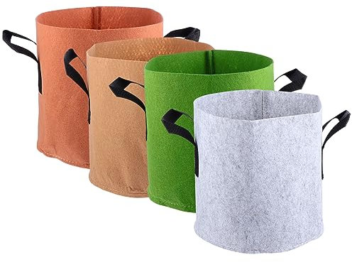 Mipcase Grow Growing Nursery Bags Vasi 4 Pezzi 3 Galloni Sacchi per Piantare per Piante Sacchi per La Coltivazione Sacchi per La Salute delle Radici in Tessuto Non Tessuto