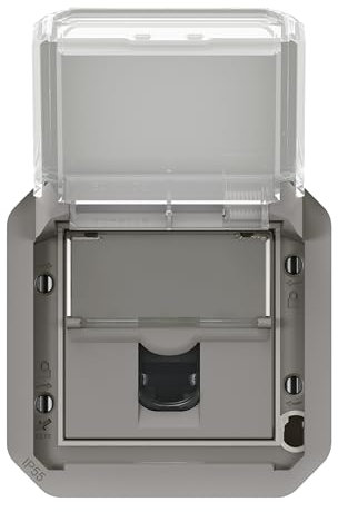 LEGRAND, Plexo Nouvelle insertion RJ45 Prise de données Catégorie 6 UTP Couleur : gris