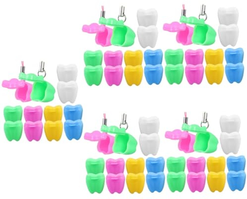 VICASKY 60stücke Teiliges Aufbewahrungsbox Für Milchzähne Bunte Erinnerungsdose Für Aufbewahrung Von Verlorenen Zähnen Perfektes Zur Geburt Oder Babyshower