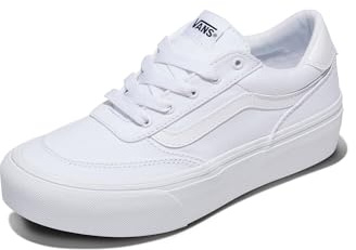Vans Brooklyn LS Platform- Tenis para Mujer, Lona Blanca y Blanca, 38 EU