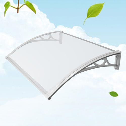 Vordach für die Haustür, transparent, Polycarbonat, Veranda, Vorzelt, UV-Schutz, Fenster, Regenschutz, Dachvordächer, gebogene Halterungen, mehrere Größen (60 x 410 cm)