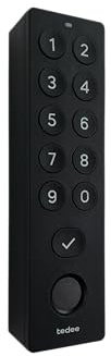 tedee Keypad PRO, Apre la porta con l'impronta digitale o il codice in modo rapido e comodo, fino a 100 PIN e 100 impronte digitali, accessorio tedee Smart Lock, Bluetooth
