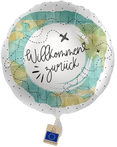 Folienballon Willkommen zurück – Ballon zur Rückkehr | Willkommensdeko für Heimkehr, Reise, Urlaub, Schule, Arbeit, herzliche Begrüßung Familie & Kollegen – Luft/Helium, Made in EU