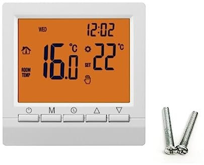 Thermostat Connecté, Thermostat de chaudière à gaz ME83 de Chauffage, contrôleur de température programmable numérique LCD 3A, Thermostat de contrôle de température,pour la Maison(Zwart)