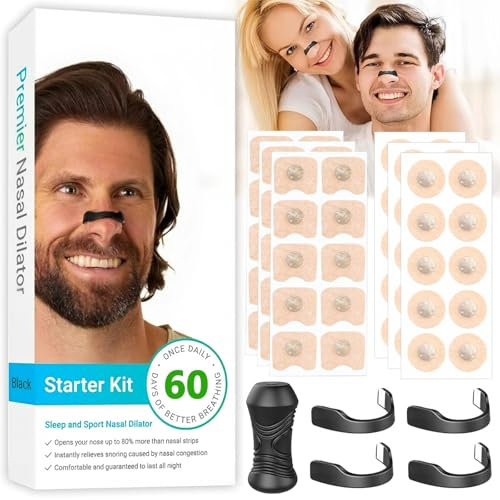 60PCS Magnetic Nose Strips – Snoring Aids for Men & Women, Anti Snoring Devices for Better Sleep, Comfort-Fit Nose Strips for Home & Travel
