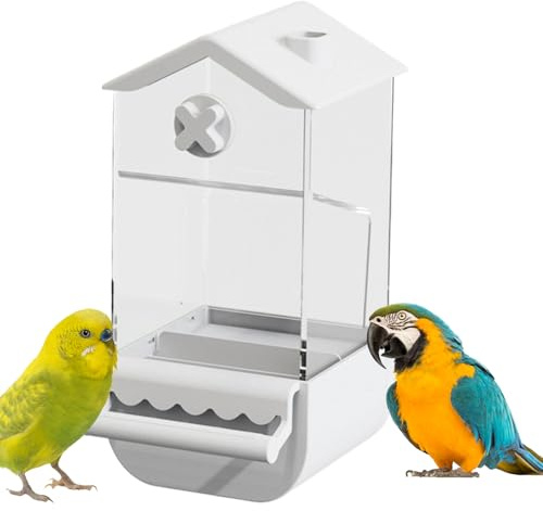 Automatic Parrot Feeder,Parrot Food Dispenser - Lovebird Food Dispenser, Splash-Proof Cockatiel Feeding Container for Parakeet