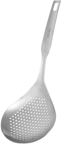 Cabilock Louche Écumoire Acier Inoxydable avec Poignée pour Égoutter Pâtes et Raviolis Outil de Cuisine et Polyvalent Facile à Nettoyer pour Usage Domestique et Professionnel
