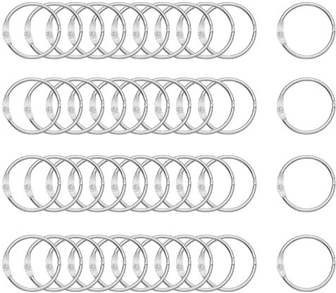 ALLY-MAGIC 100 Pcs Binder Rings Metal Book Ring 25mm Inner Diameter Keychains for Flash Cards Papers Keychains Y31-YKKHYH