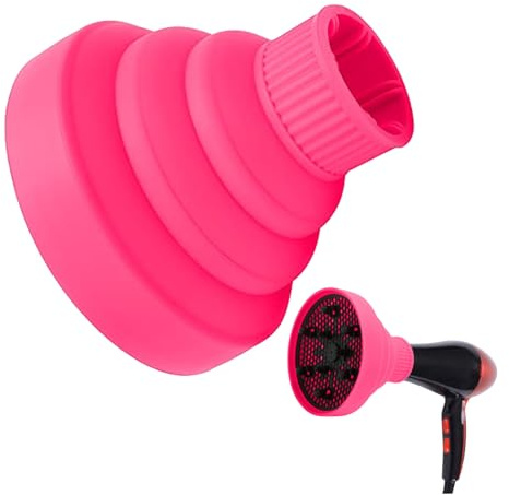 VYNZOR Diffusore Capelli Ricci Universale, Diffusore Professionale Ripiegabile per Phon da 4-5cm, Accessorio Styling Capelli Ricci e Mossi per Asciugatura Delicata e Volumizzante