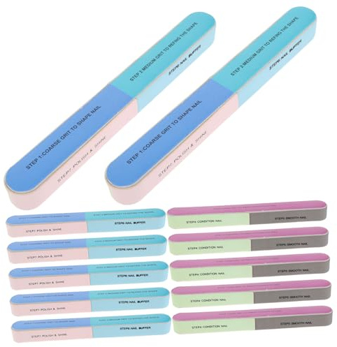 MUCKLILY 20 Pièces Bloc Polissoir Ongles Faces Multifonctions et Buffer Professionnel pour Brillance et Soin Ongles Naturels et Acryliques