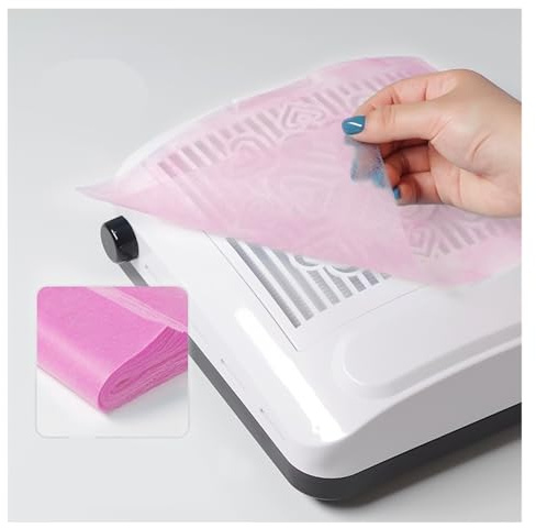 100pcs Disposable Nail Art Vacuum Dust Collector Non-Woven Filter Paper Pink/Blue/White Manicure Machine(Pink)