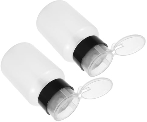 VILLCASE Lot de 2 Flacons Distributeurs à Pompe 150 ML pour Manucure Flacons Vides à Pression Noir Pompe à Dissolvant pour Vernis à Ongles Portable pour Voyages et Usage Cosmétique