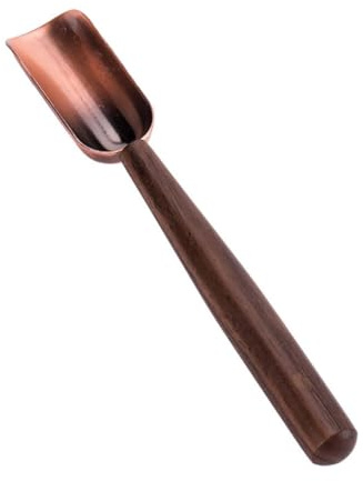 Veemoon Cuillère à Thé en Bois Manche en Ébène Pelle à Thé Multifonctionnelle Compacte pour Infuser et Doser