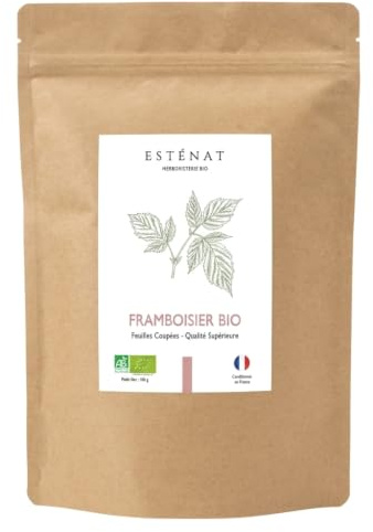Framboisier BIO 100g - Feuilles Coupées Origine FRANCE - Tisane Grossesse & Accouchement - Tonus Utérin & Équilibre Féminin - Qualité Herboristerie - ESTÉNAT