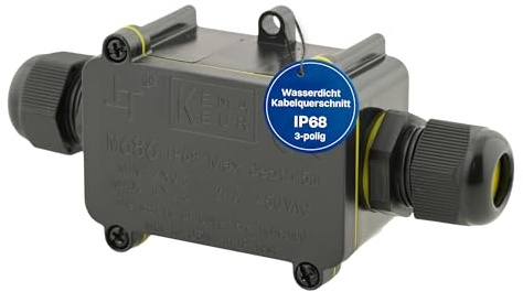Intratec 1x Abzweigdose wasserdicht 2 Öffnungen 5-12mm Kabel – IP68 Verteilerdose außen wasserdicht für einfache Installation im Garten & Erdkabel – 36 x 138 x 43mm