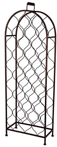 RM Design, portabottiglie per bottiglie di vino, per 26 bottiglie, colore: nero/marrone