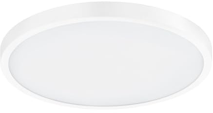 EGLO LED Deckenleuchte Fueva 1, 1 flammige Deckenlampe, Material: Aluminium | Kunststoff, Farbe: Weiß, Ø: 40 cm, warmweiß