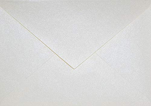 Netuno 25x Briefumschlag Perlmutt-Creme DIN C6 114x 162 mm 120g Aster Metallic Cream elegante Perlmutt-Glanz-Umschläge Perleffekt metallisch-glänzend Hochzeits-Umschläge schick C6