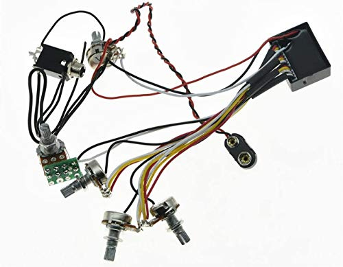 Dopro Vorverdrahteter 3-Band-Aktiver & Passiver EQ-Equalizer E-Bass Vorverstärker Schaltung