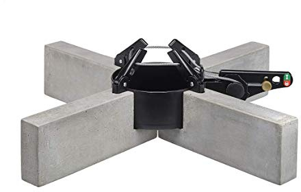 Krinner Design Weihnachtsbaum Christbaumständer Kopenhagen Beton/schwarz inkl. Fußpedal- und Einseiltechnik für Baumhöhe bis 2,5m 95022, Grau Schwarz, 50cm