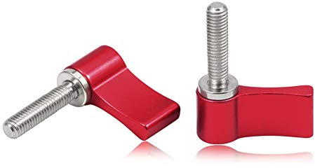 SPEEDWOX 2er-Set verstellbare M5 20 mm Gewindeschrauben mit Außengewinde mit einem einzigen Flügel aus roter Aluminiumlegierung Drehhebel für Kamera