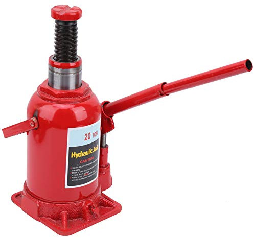 Hydraulic Jack Bottle, 20 Ton Red Pneumatic Air Hydraulic Bottle Heavy Duty Lifting Stand Jacks with Bar On Road or in Garage