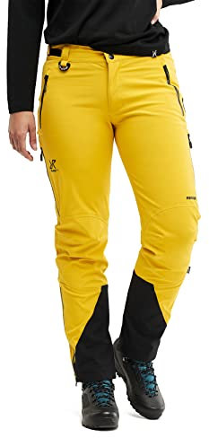 RevolutionRace Cyclone Rescue Pants, Damenhosen, Belüftete und wasserdichte Hose für Wanderung und Anderen Outdoor-Aktivitäten, Yellow, L