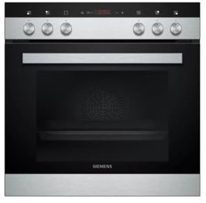 Siemens EQ110KA1Z iQ100 Herd-Glaskeramik-Kochfeld-Kombination (herdgesteuert), 59,4 cm breit, Schnellaufheizung, 3D-Heißluft Plus Backen auf 3 Ebenen, Schwarz/Edelstahl