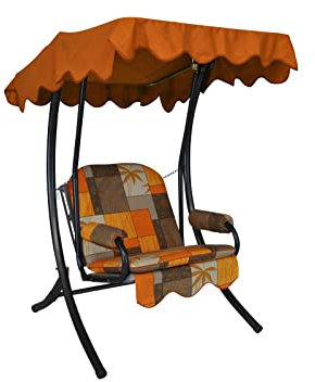 Angerer Freizeitmöbel GmbH Hollywoodschaukel 1-Sitzer - Gartenschaukel Made in Germany - Schaukel zum Sitzen und Entspannen - einfache Montage (Terra-Braun Gemustert)