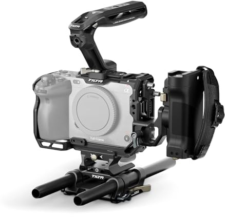 Tilta FX3 Gabbia, Gabbia Fotocamera Kit Pro Compatibile con Sony FX3/FX30 | Include Morsetto Cavo HDMI, Impugnatura Superiore, Impugnatura Alimentazione Avanzata Sinistra, Piastra Base LWS, Nero