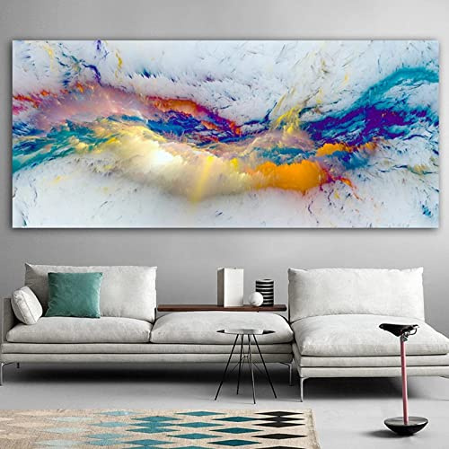 SUKPDJO Nordic Abstrakte Leinwand Bilder Gold Wohnzimmer Modern Sonnenaufgang Gold Bilder Wandbilder Abstrakt Marmor Bilder Luxus No Frame (70x140 cm No Frame,B)
