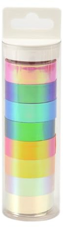 Wambere 8 Rollen 15mm x 3m Klebeband,Bunte Glitzernde Bänder Tape Selbstklebeband Dekrativer Klebeband Bastelband,für DIY Handwerk Fotoalbum Scrapbooking Geschenkverpackung Bullet Journals Zubehör