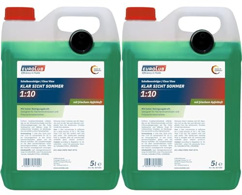 EUROLUB KLAR SICHT Sommer 1:10 Scheibenreiniger-Konzentrat, 5 Liter (Packung mit 2)